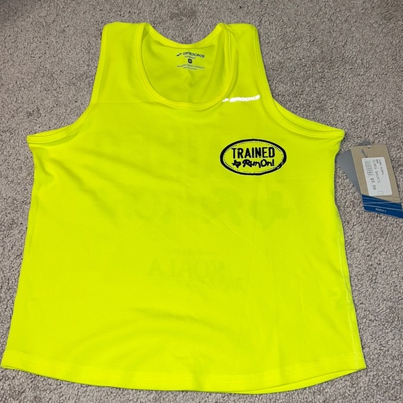 Brooks Tops - Brooks Neon Yellow Cropped Tank Top - Size Medium
